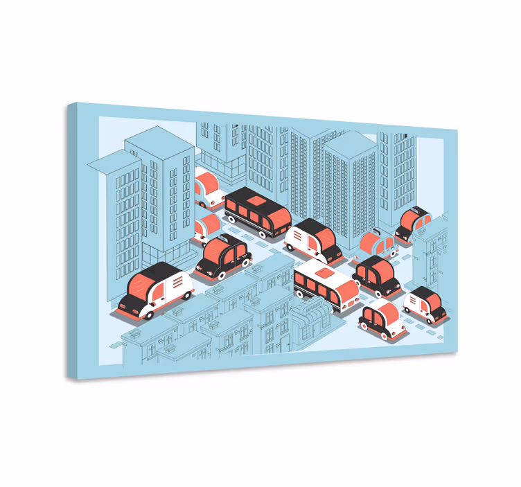 Urban trafikkscene byer lerretsbilde - Tenstickers