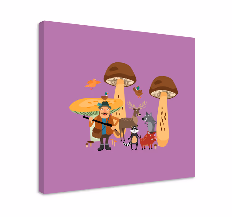 Dyr lerretsbilde skogseventyr crew - Tenstickers