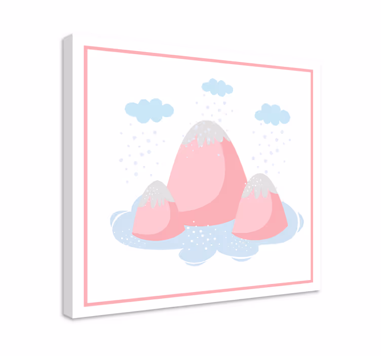 Elegante lerretsbilde rosa fjellandskap - Tenstickers