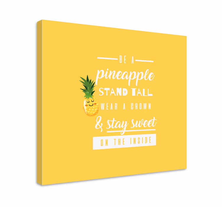 Morsomt sitat med ananas lerretsbilde tekster - Tenstickers