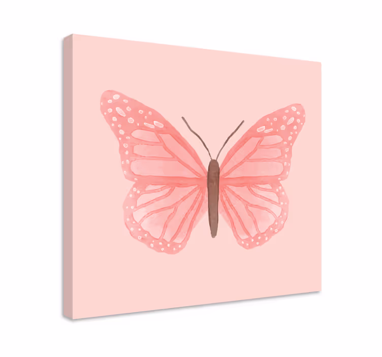 Rosa fliser sommerfugler lerretsbilde sommerfugl - Tenstickers