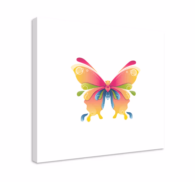 Fargerik malt sommerfugl lerretsbilde sommerfugl - Tenstickers