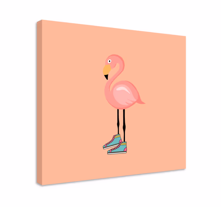 Stylish flamingo skater fugle lerretsbilde - Tenstickers