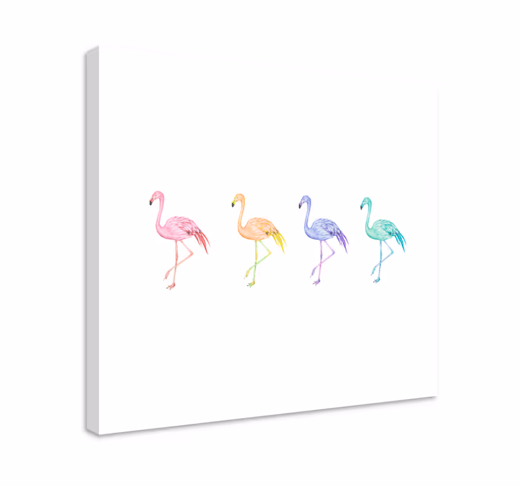 Diverse flamingoer lerretsbilde - Tenstickers