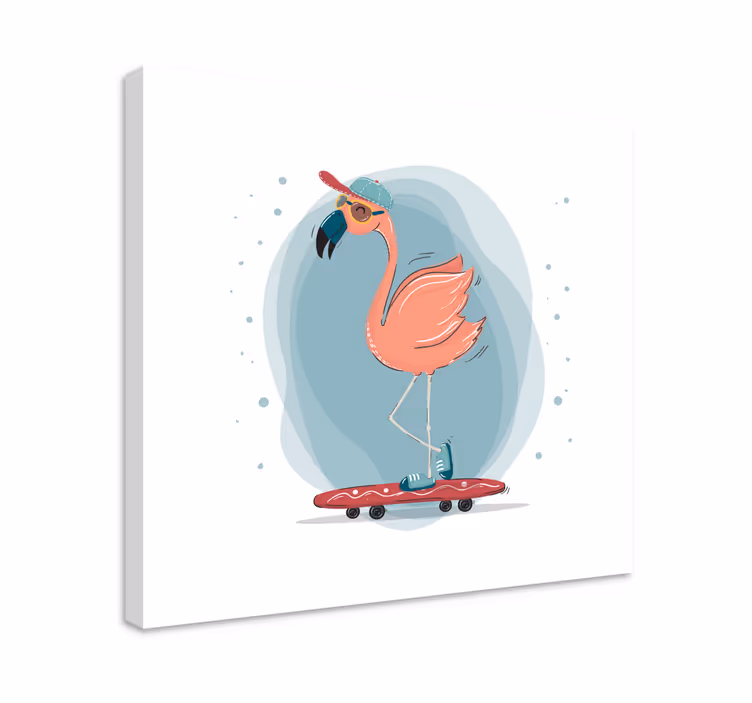 Dyr lerretsbilde skøytende flamingo - Tenstickers