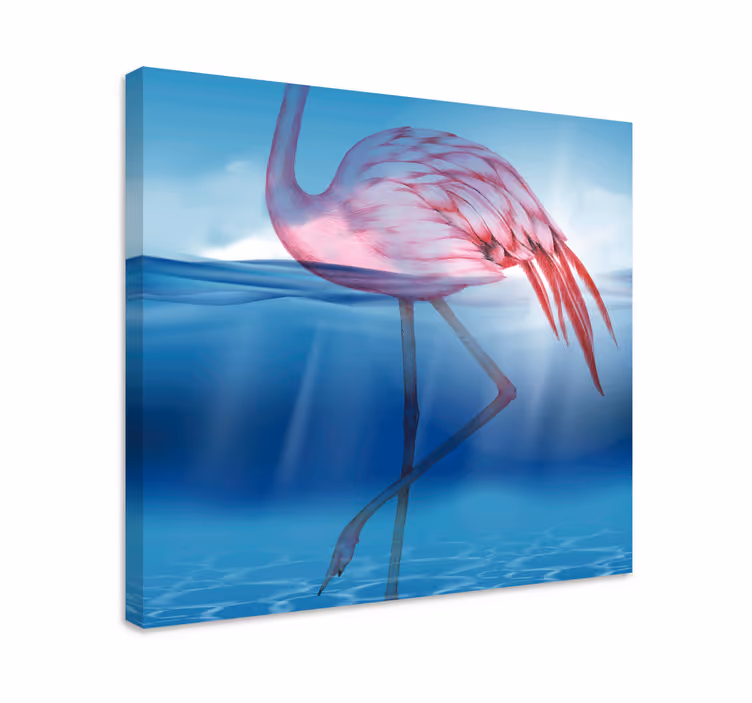 Elegant flamingo posering fugle lerretsbilde - Tenstickers