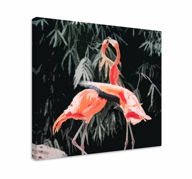 Flamingopar fugle lerretsbilde - Tenstickers