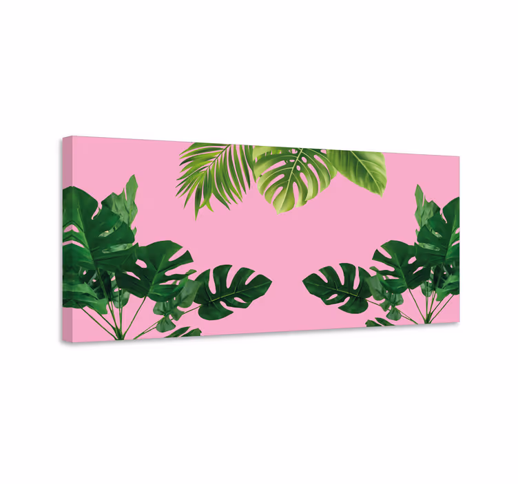 Søt design av grønne blader Lerretsbilde planter - Tenstickers