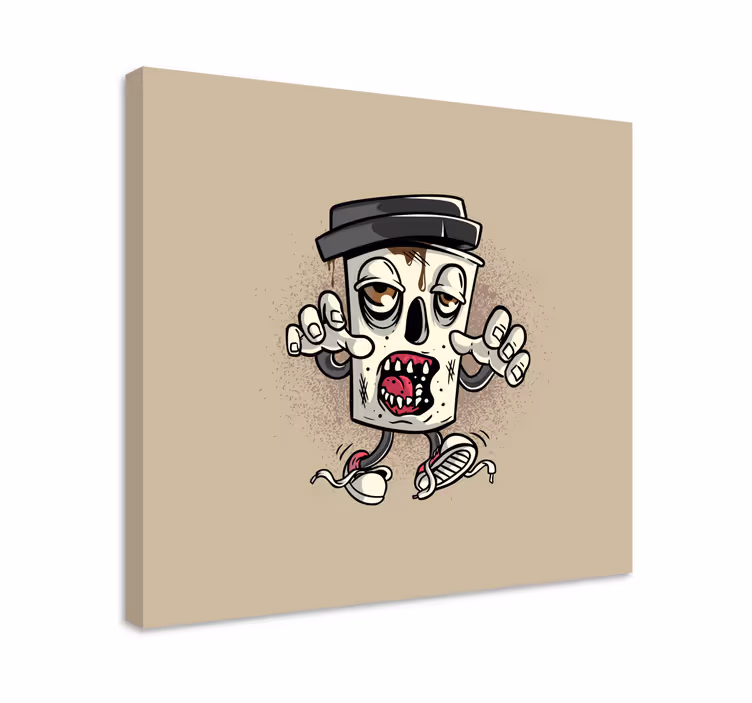Zombie søppelbøtte videospill lerretstrykk - Tenstickers