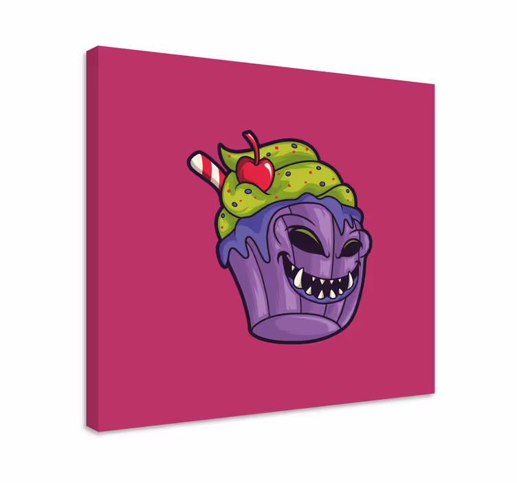 Truende cupcake-skapning lerretsbilde tekster - Tenstickers