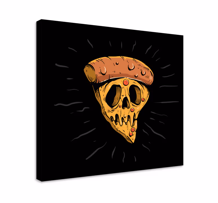 Hodeskalle pizza skive lerretsbilde tekster - Tenstickers