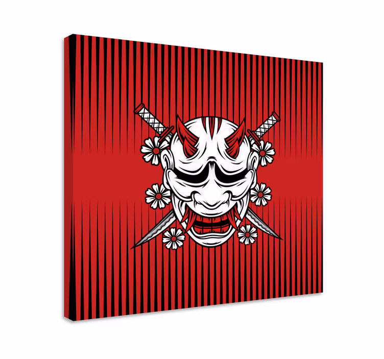 Lerretsbilde mandala demonsk maske kunst - Tenstickers