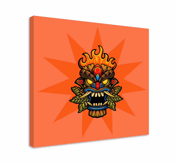Lerretsbilde musikal flammende stamme maske - Tenstickers