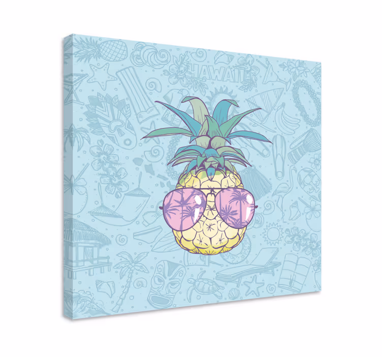 Ananas med solbriller frukt stillbilde lerretsbilde - Tenstickers