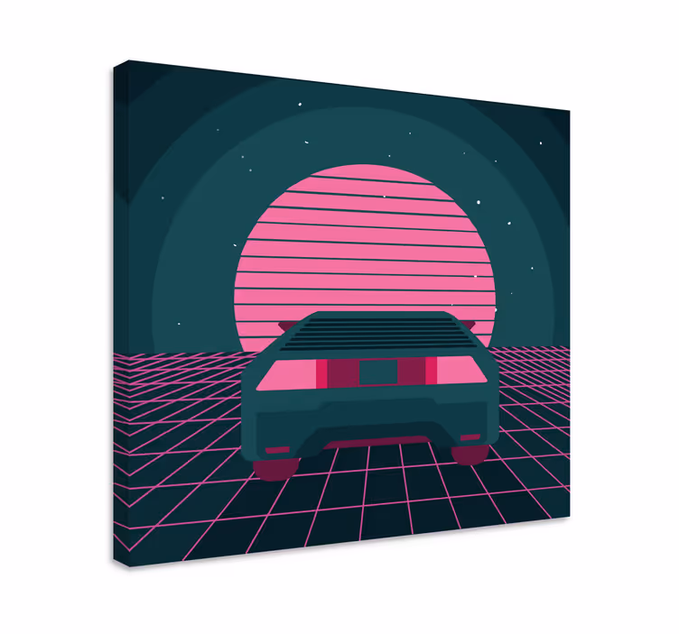 Lerretsbilde moderne retro bilscene - Tenstickers