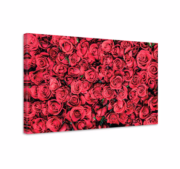Blomst lerretsbilde rosebladarrangement - Tenstickers