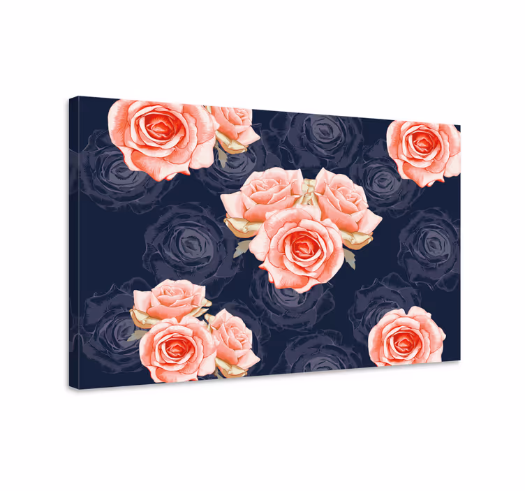 Blomst lerretsbilde delikat roseklase - Tenstickers