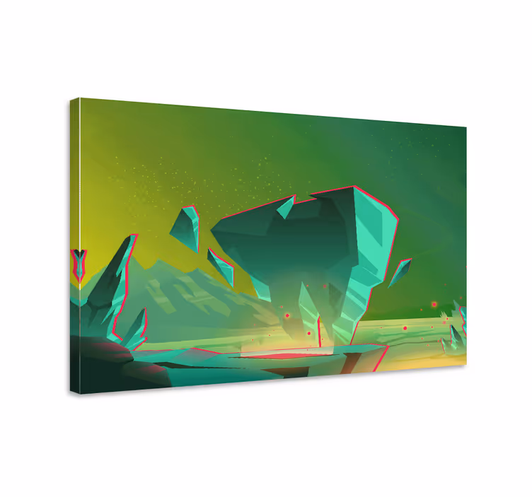 Fremmed planet lerretsbilde 3d - Tenstickers