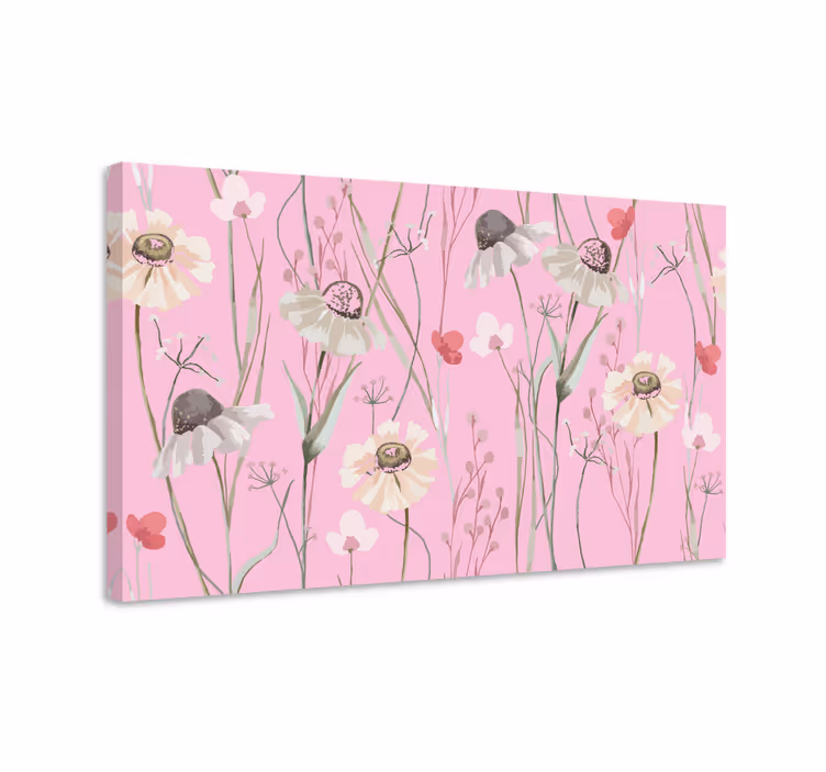 Blomst lerretsbilde delikat blomstermønster - Tenstickers