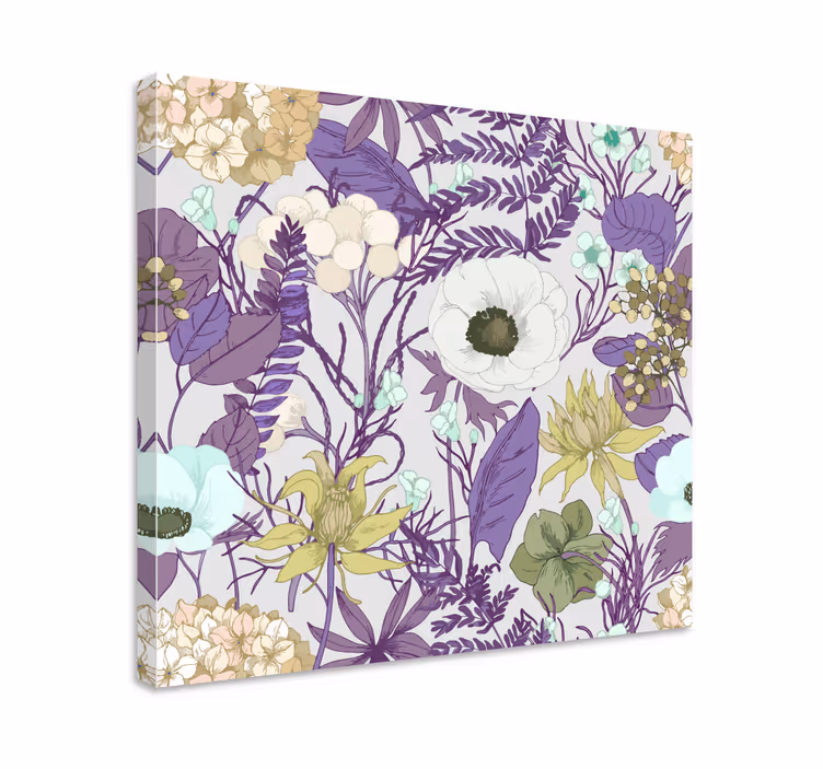 Blomst lerretsbilde med elegant blomsteroppsett - Tenstickers