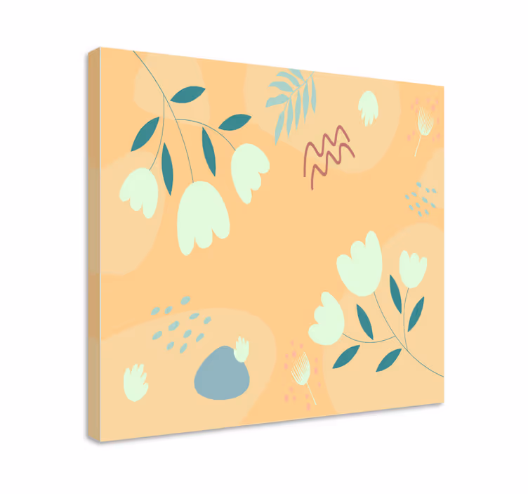 Blomsterbladmønstre blomst lerretsbilde - Tenstickers