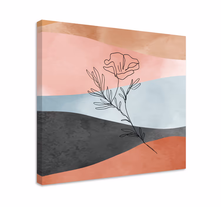 Abstrakt blomstertegning blomst lerretsbilde - Tenstickers
