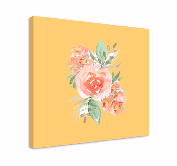 Blomst lerretsbilde med blomsterbukett design - Tenstickers