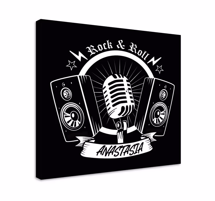 Lerretsbilde musikal retro mikrofon design - Tenstickers