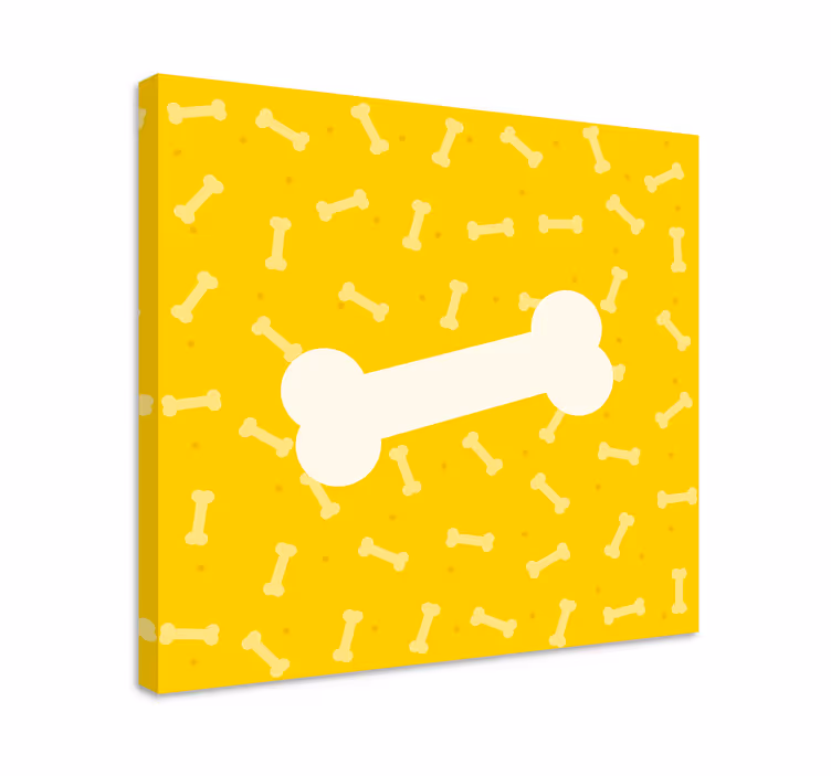Søt gul bakgrunn hundebein lerretsbilde hunder - Tenstickers
