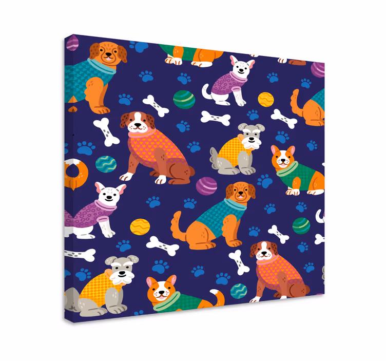 Lekne hundekamerater hunde lerretsbilde - Tenstickers