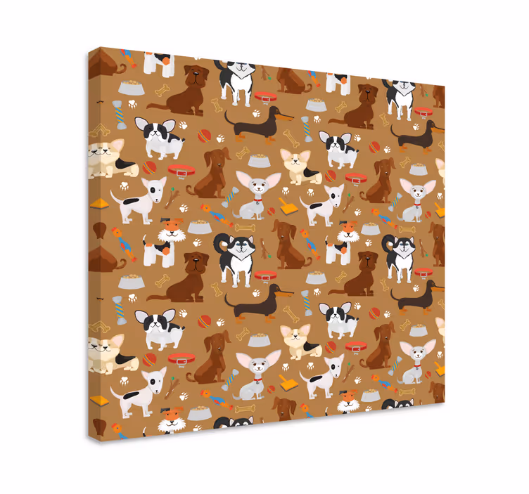 Brune valper hunde lerretsbilde - Tenstickers