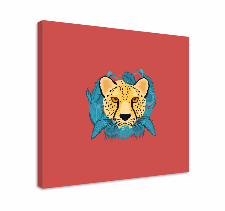 Dyr lerretsbilde gepard med foliage - Tenstickers