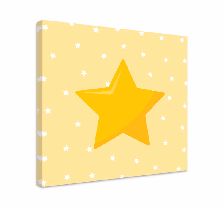 Gul klassisk stjerne lerretsbilde spedbarn - Tenstickers