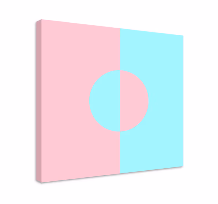 Sirkler og splitt geometriske lerretsbilde - Tenstickers