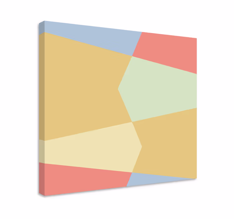 Formede fargeblokker geometriske lerretsbilde - Tenstickers