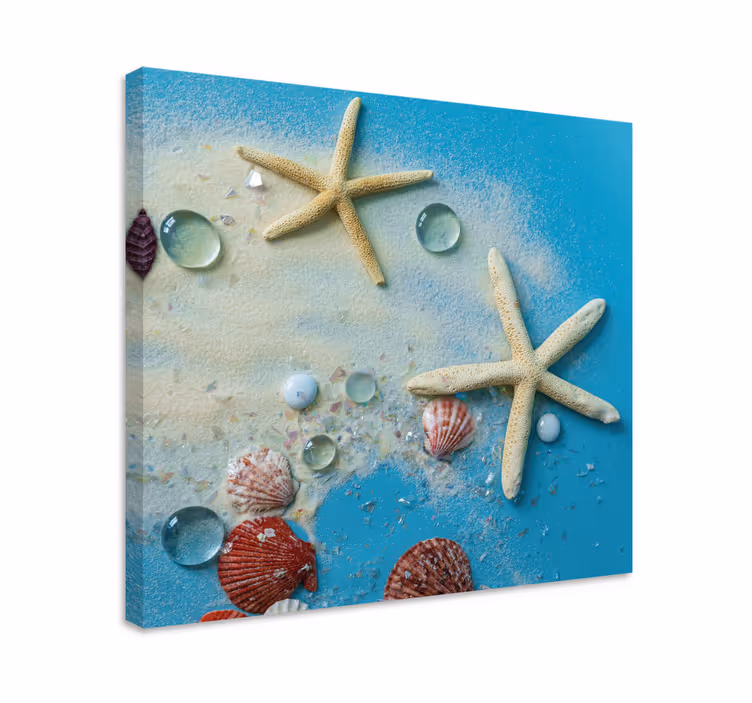 Sjøstjerne på fargerik sand lerretsbilde 3d - Tenstickers