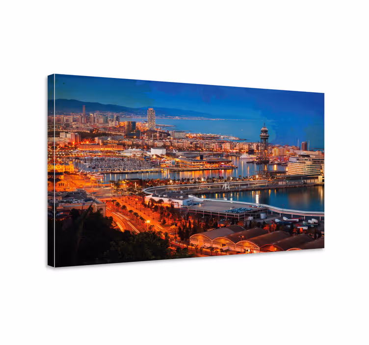 Barcelona byutsikt byer lerretsbilde - Tenstickers