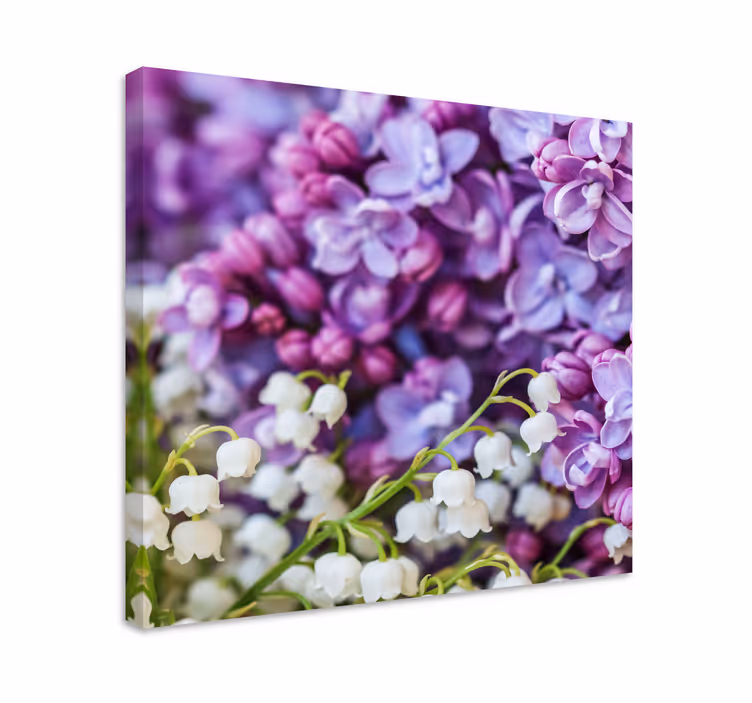 Blomst lerretsbilde liljer og syriner - Tenstickers