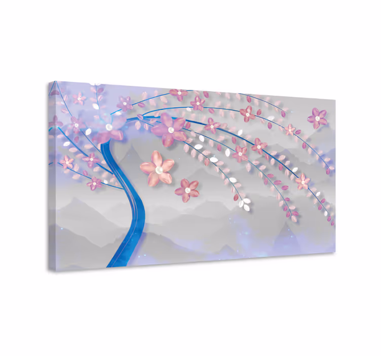Blomst lerretsbilde sakura blomstergren - Tenstickers