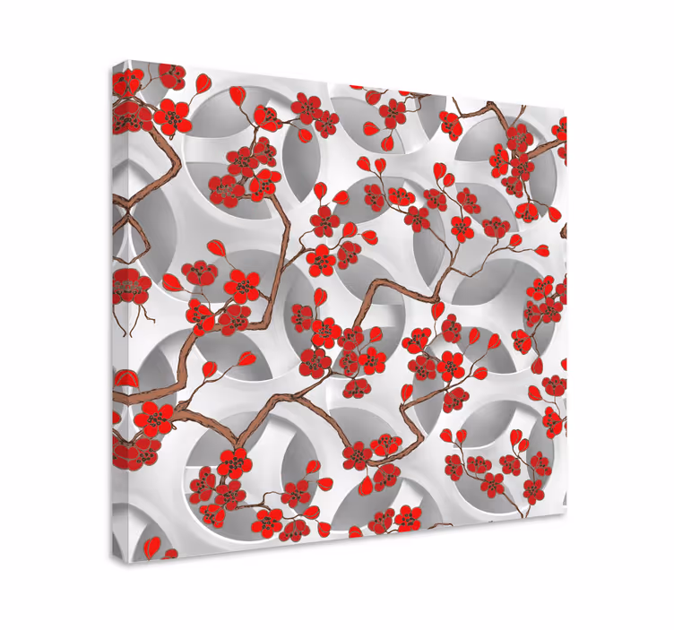 Blomst lerretsbilde kirsebærblomstgreiner - Tenstickers