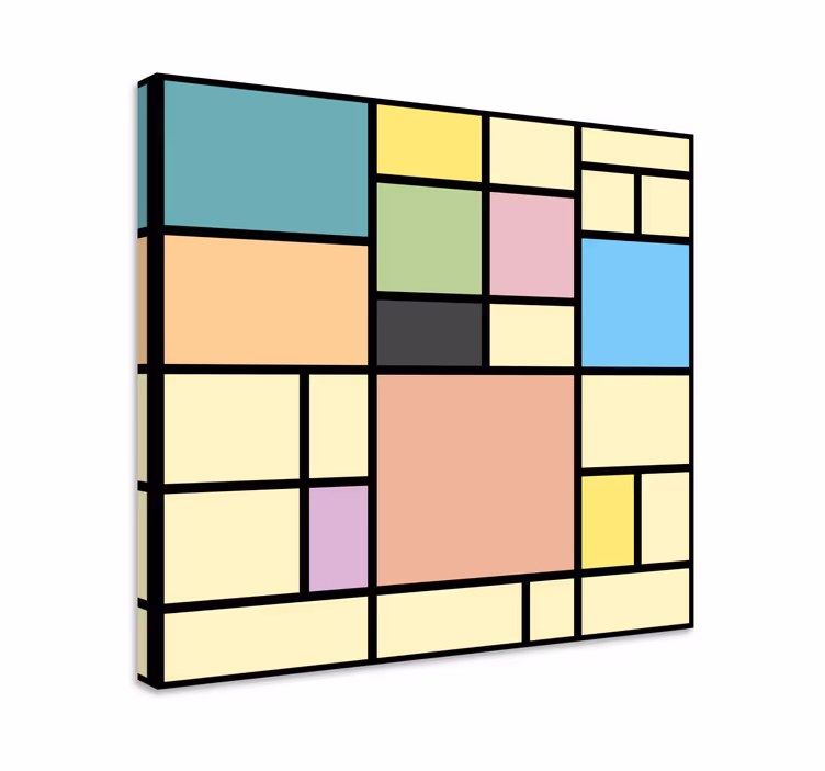 Geometriske lerretsbilde med livlige former - Tenstickers