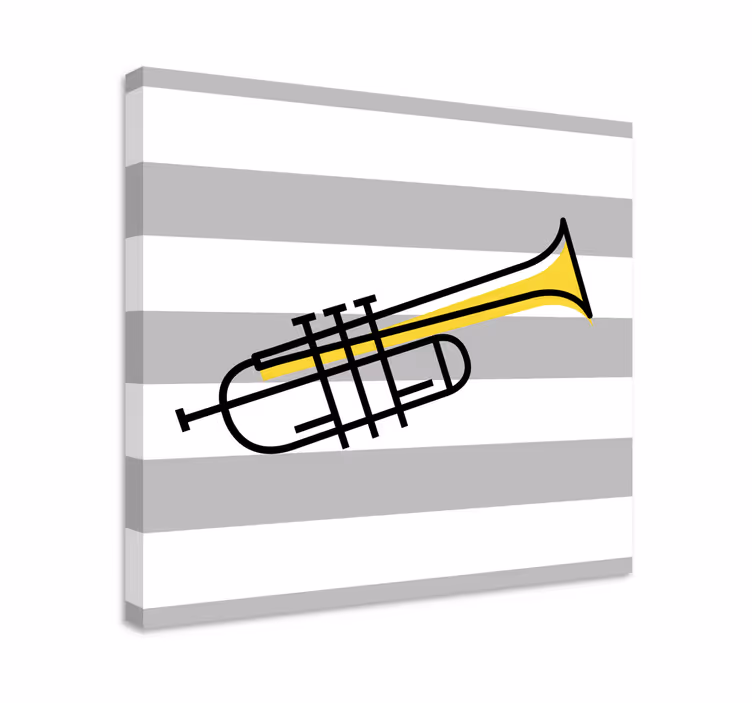 Trompet med striper lerretsbilde musikal - Tenstickers