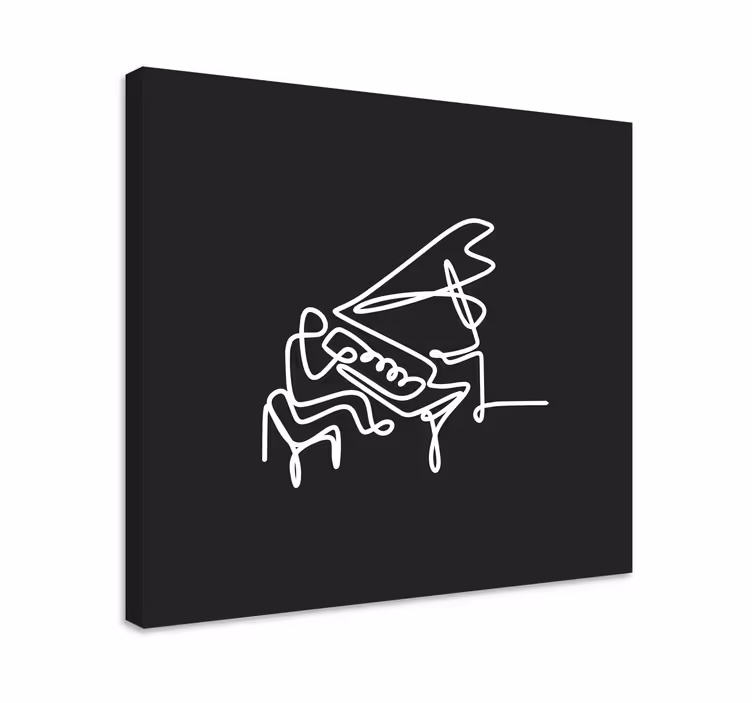 Abstract piano melody lerretsbilde musikal - Tenstickers