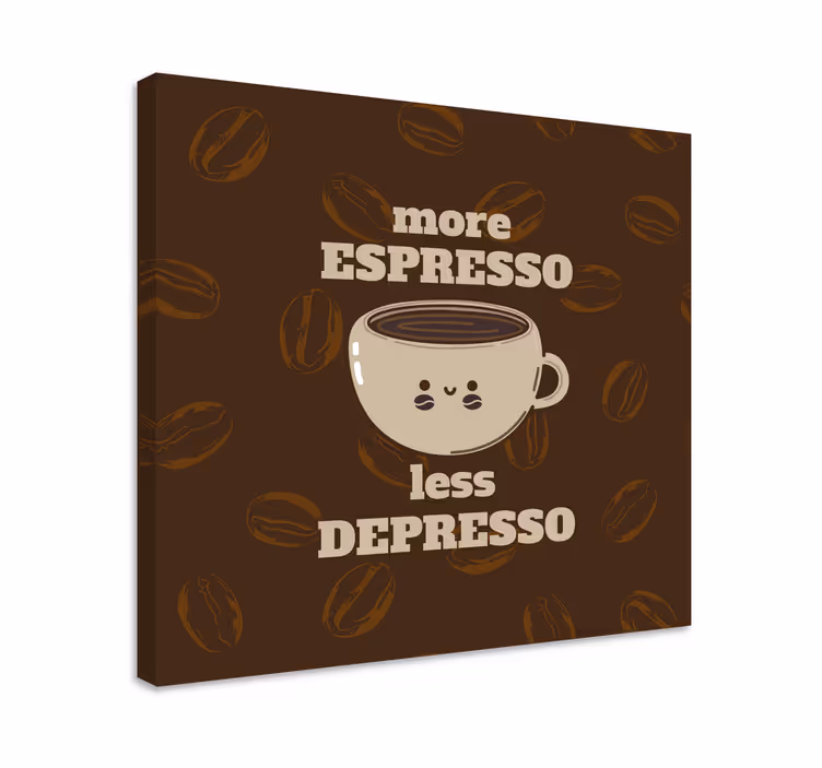 Lerretsbilde rustikk kaffekopp sitat - Tenstickers