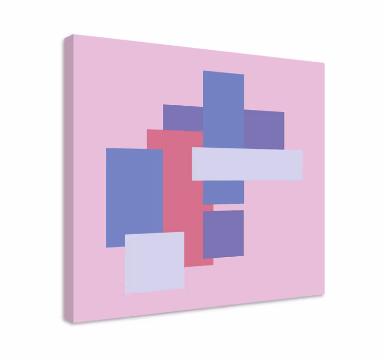 Abstrakt blokkkomposisjon geometriske lerretsbilde - Tenstickers