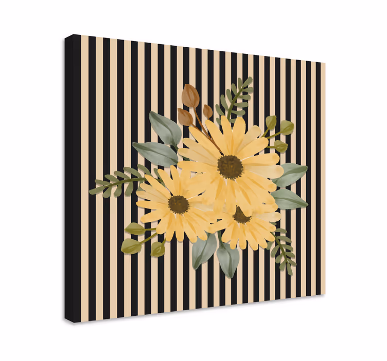 Blomst lerretsbilde solfylt blomsteroppsats - Tenstickers