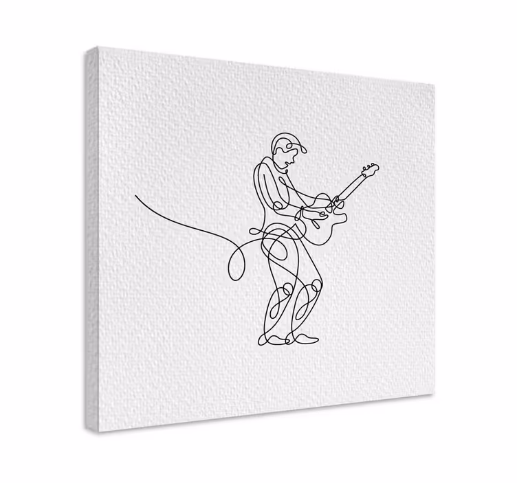 Lerretsbilde musikal gitarspillende musiker - Tenstickers