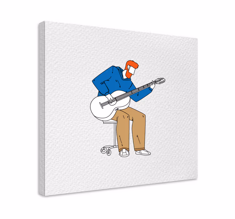 Lerretsbilde musikal gitarist som fremfører musikk - Tenstickers