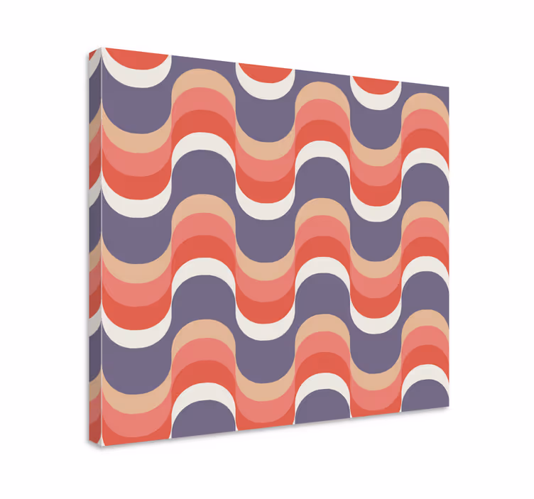 Bølgemønster design geometriske lerretsbilde - Tenstickers