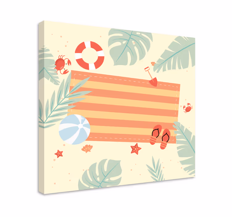 Blomst lerretsbilde strandmotiv - Tenstickers